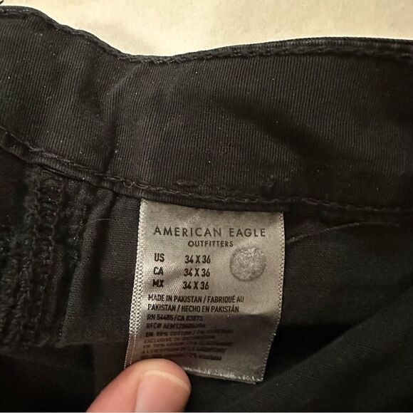 American Eagle Outfitters Jeans Mens 34x36 Black Flex Skinny Straight Leg - Picture 4 of 4